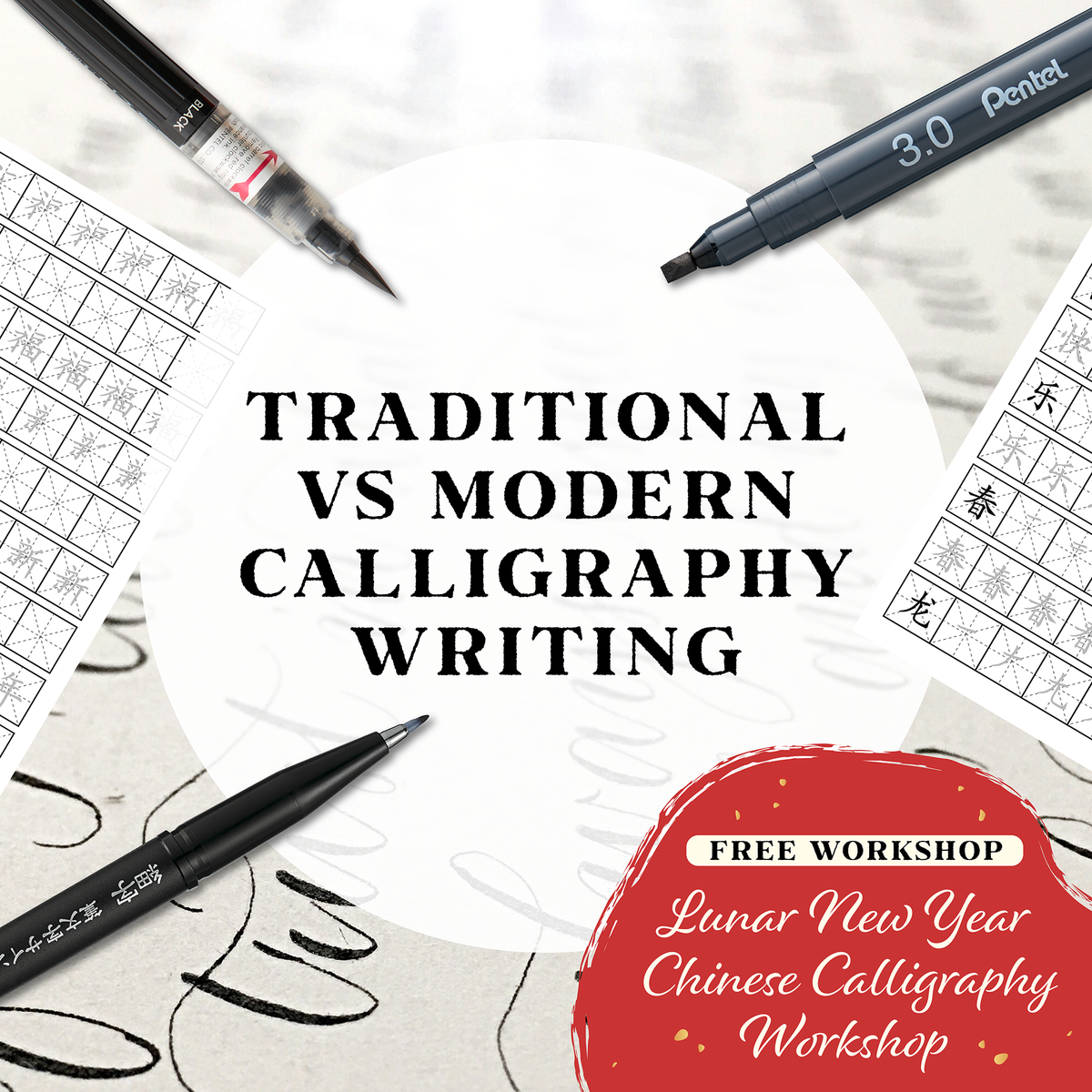 Traditional Write Traditional VS Modern Calligraphy Writing– Pentel Singapore