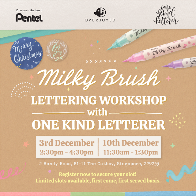 [WORKSHOP] Pentel Milky Brush Lettering Workshop with One Kind Letterer