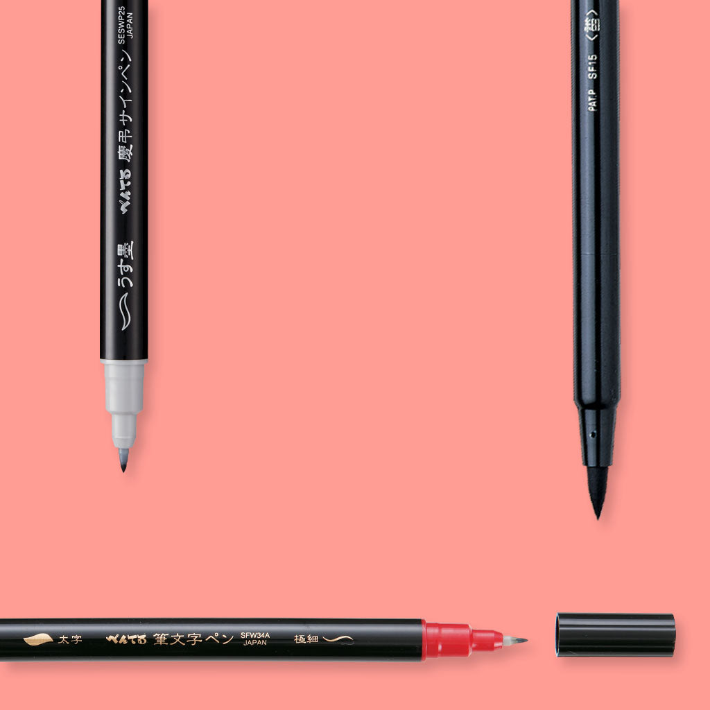 Pentel Refillable Portable FUDE Calligraphy Scientific Brush Pen/Refill
