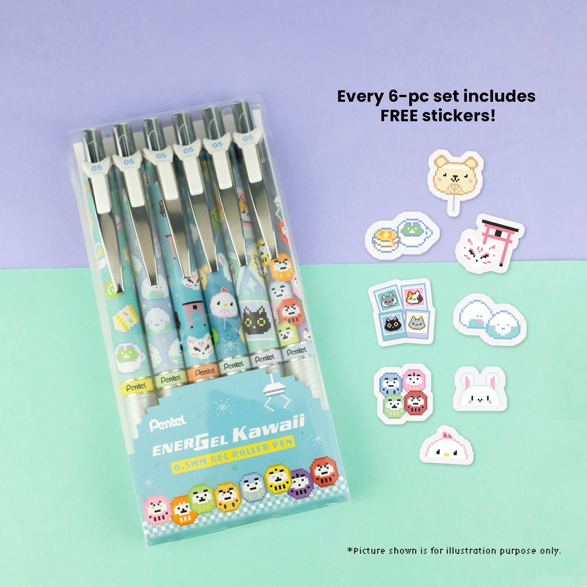 Energel Kawaii Pixel Art II– Pentel Singapore